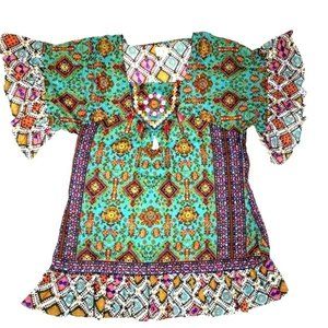 Sand and spirit boho swim dress coverup one size beach pool vacation beaded